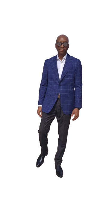 Premium Men’s Blue Navy Checkered Blazer