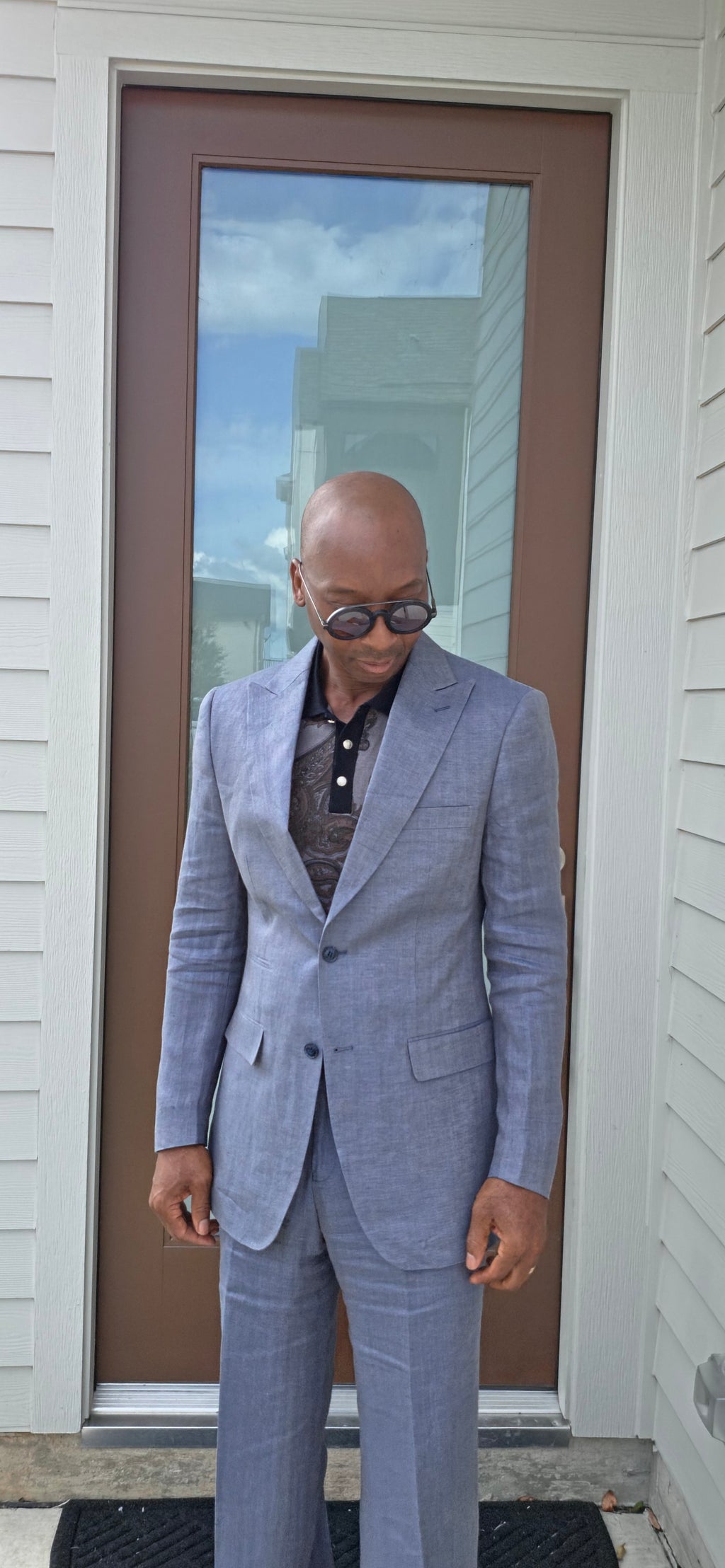 Powder Blue Linen Suit