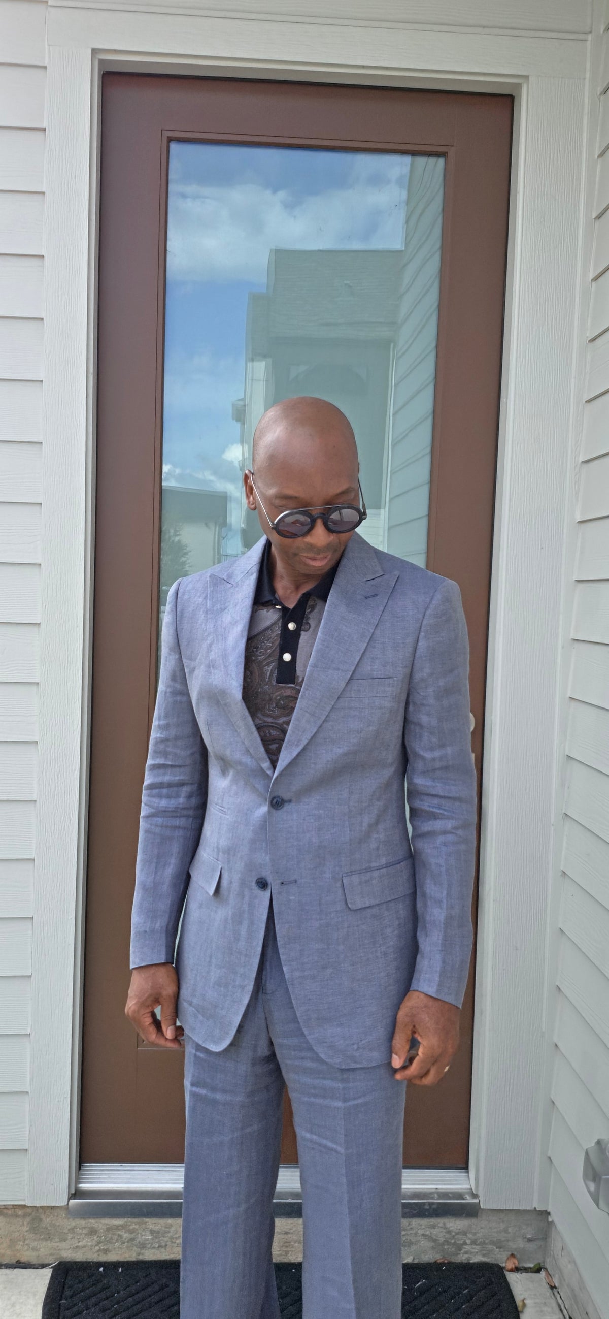 Powder Blue Linen Suit
