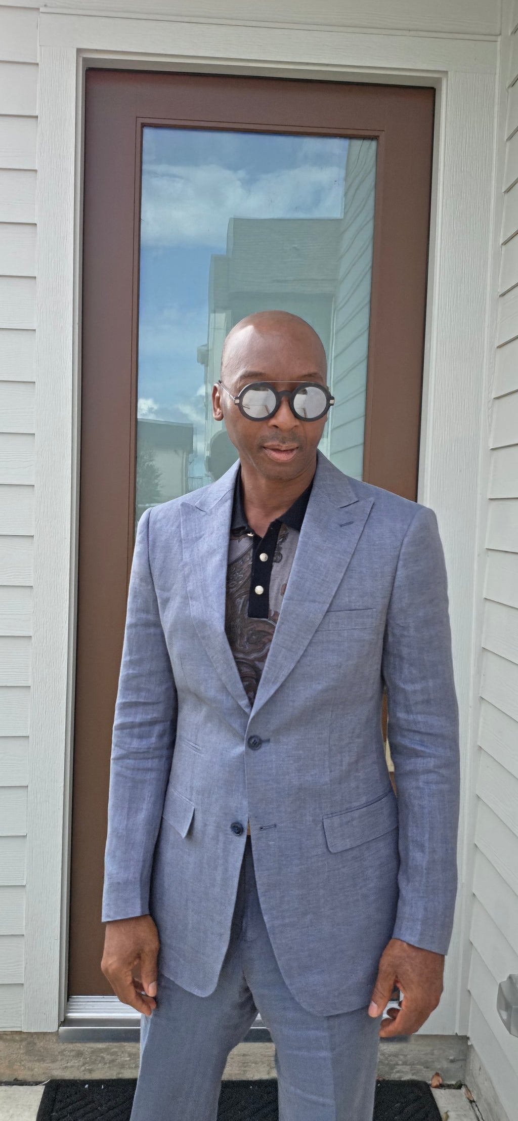 Powder Blue Linen Suit