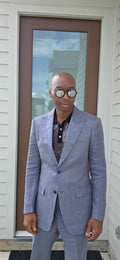 Powder Blue Linen Suit