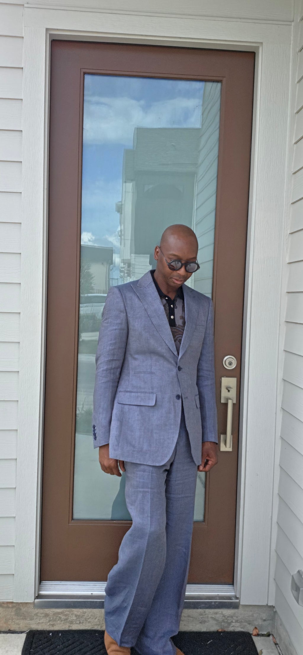 Powder Blue Linen Suit