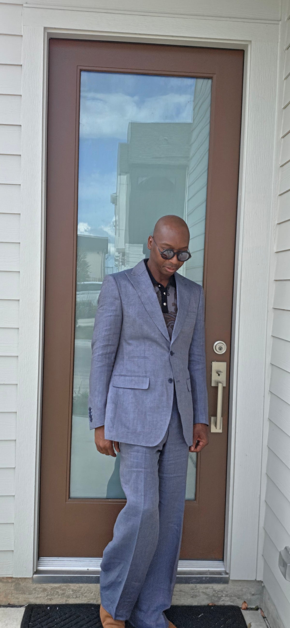 Powder Blue Linen Suit