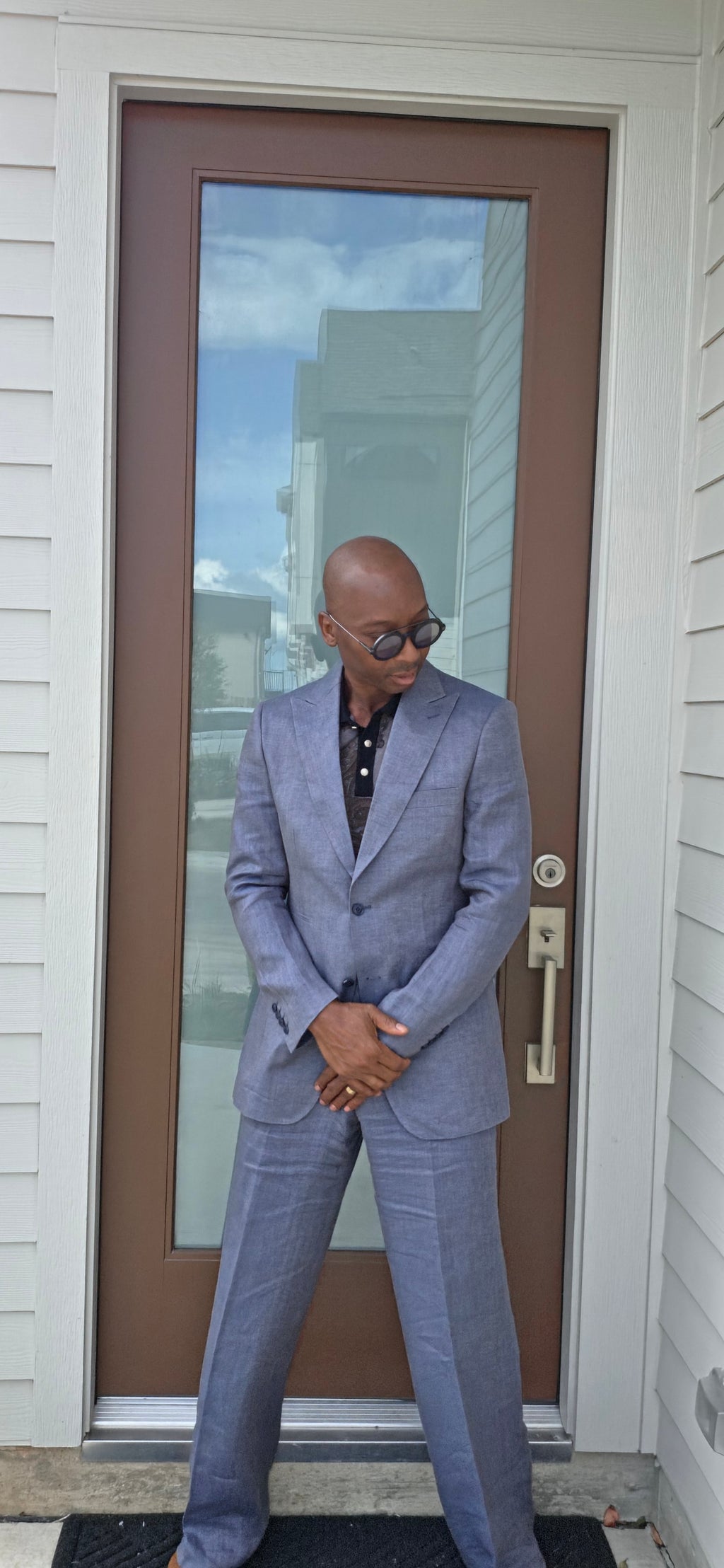 Powder Blue Linen Suit