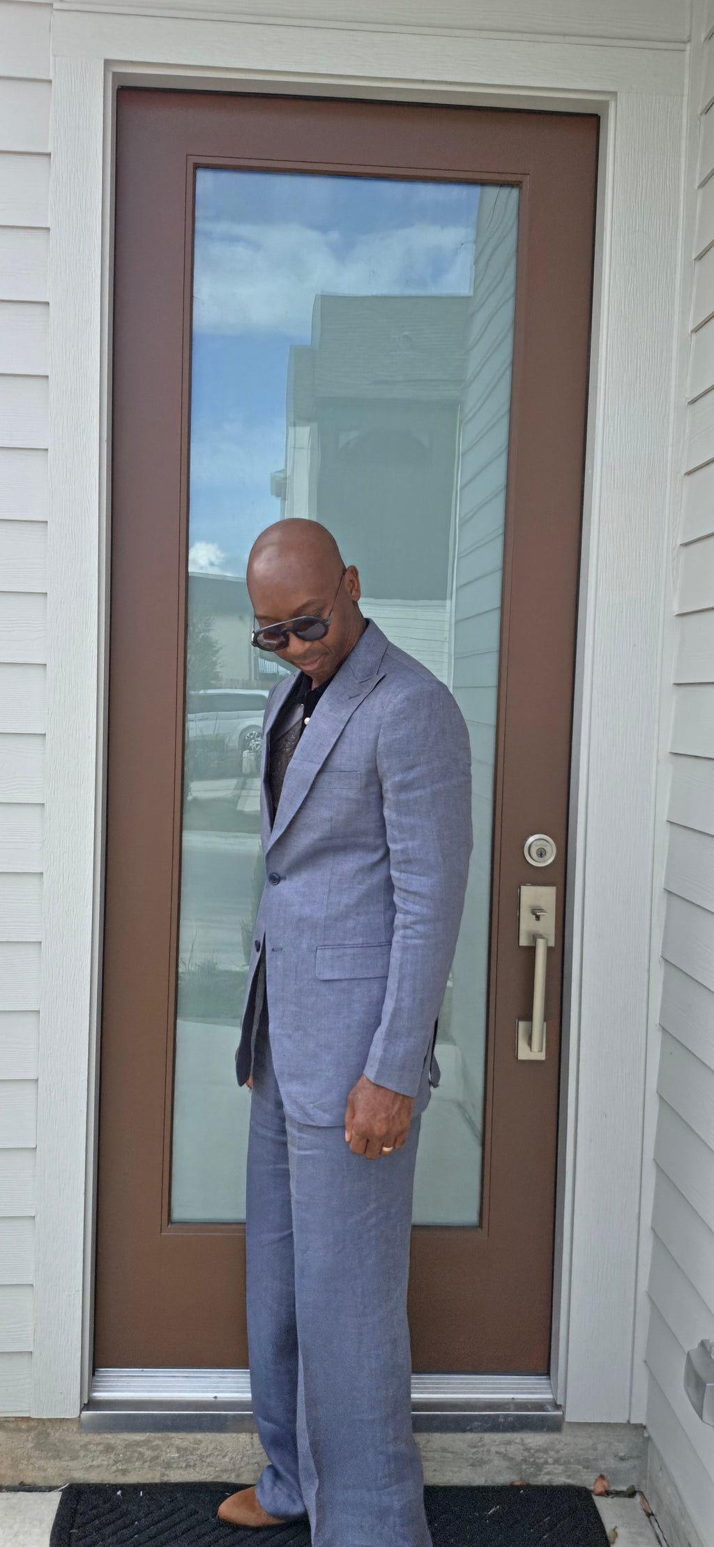 Powder Blue Linen Suit