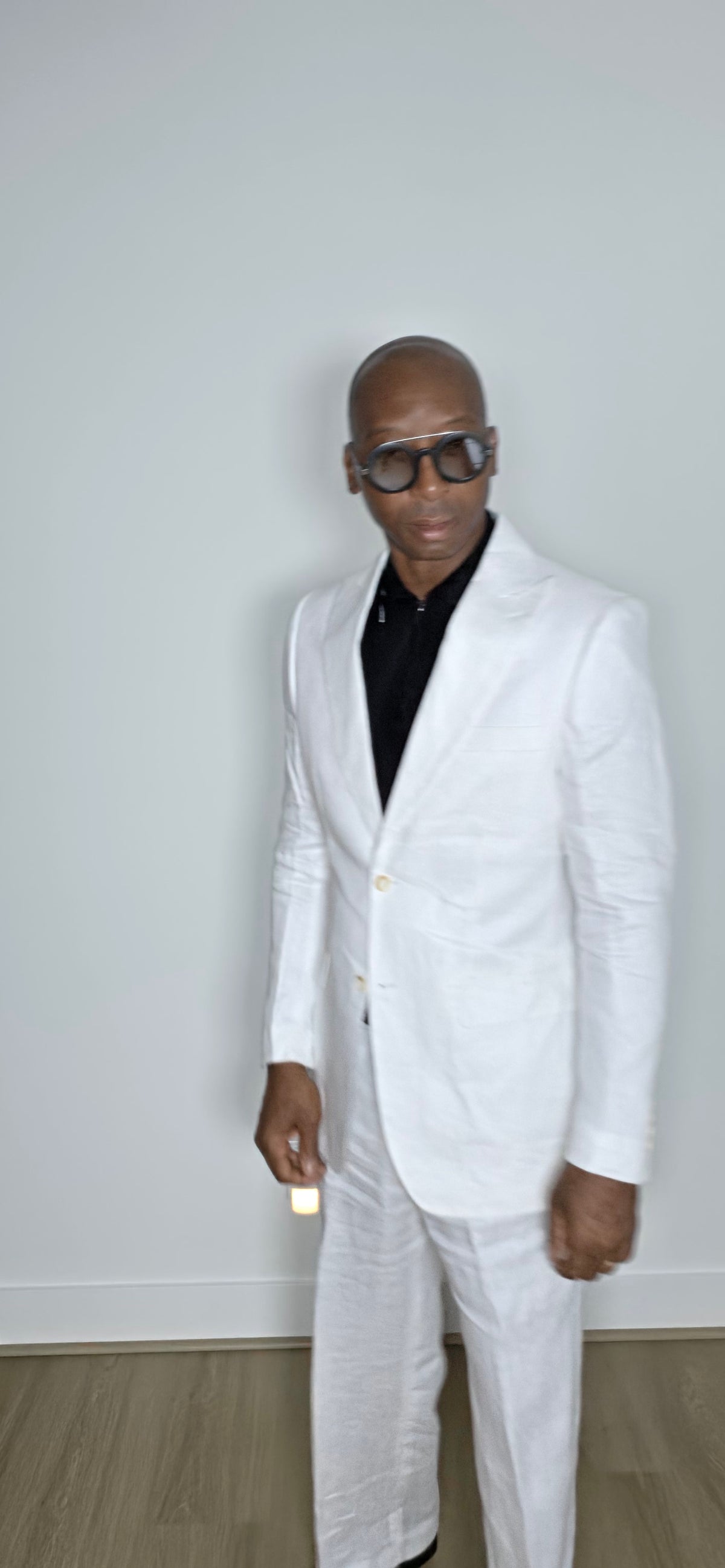Two Button White Linen Suit