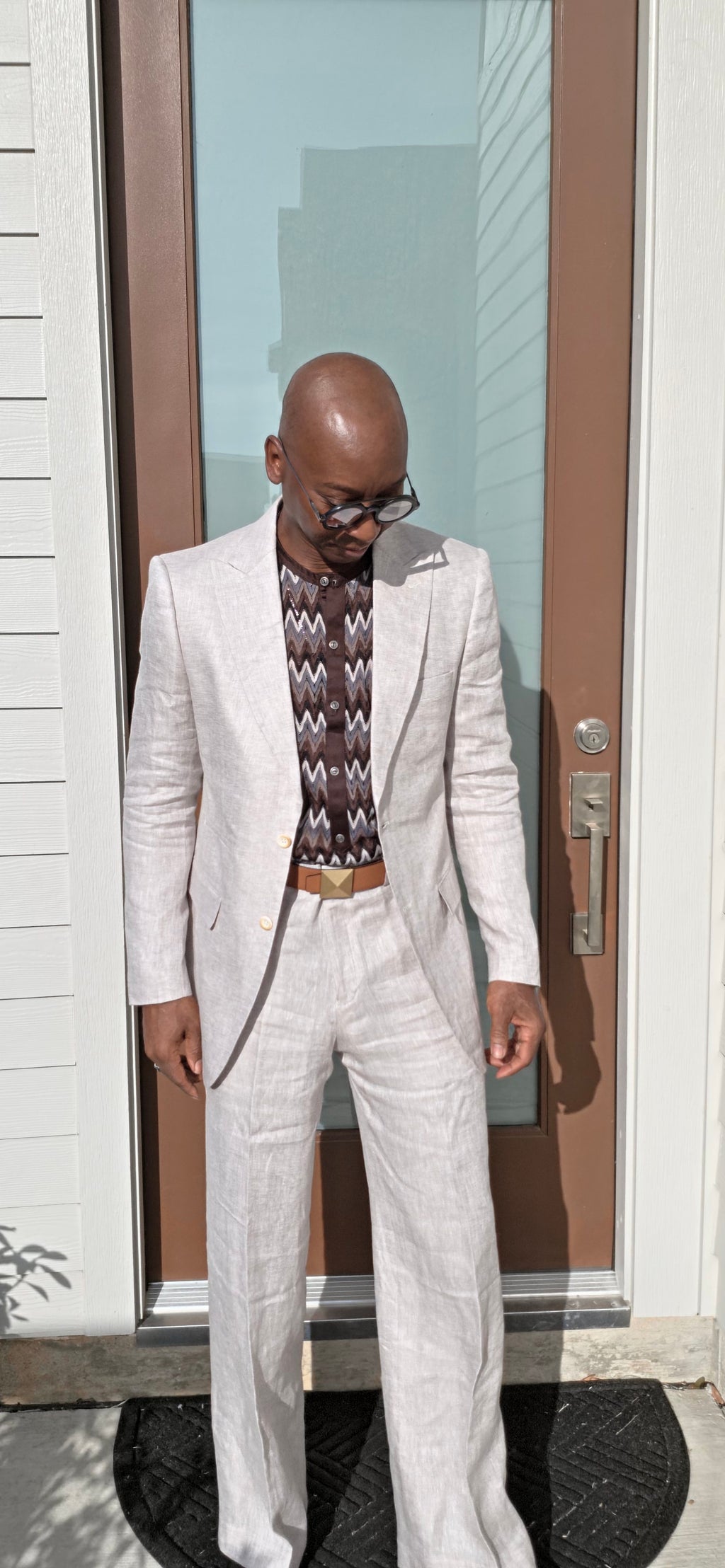 Beige Linen Suit