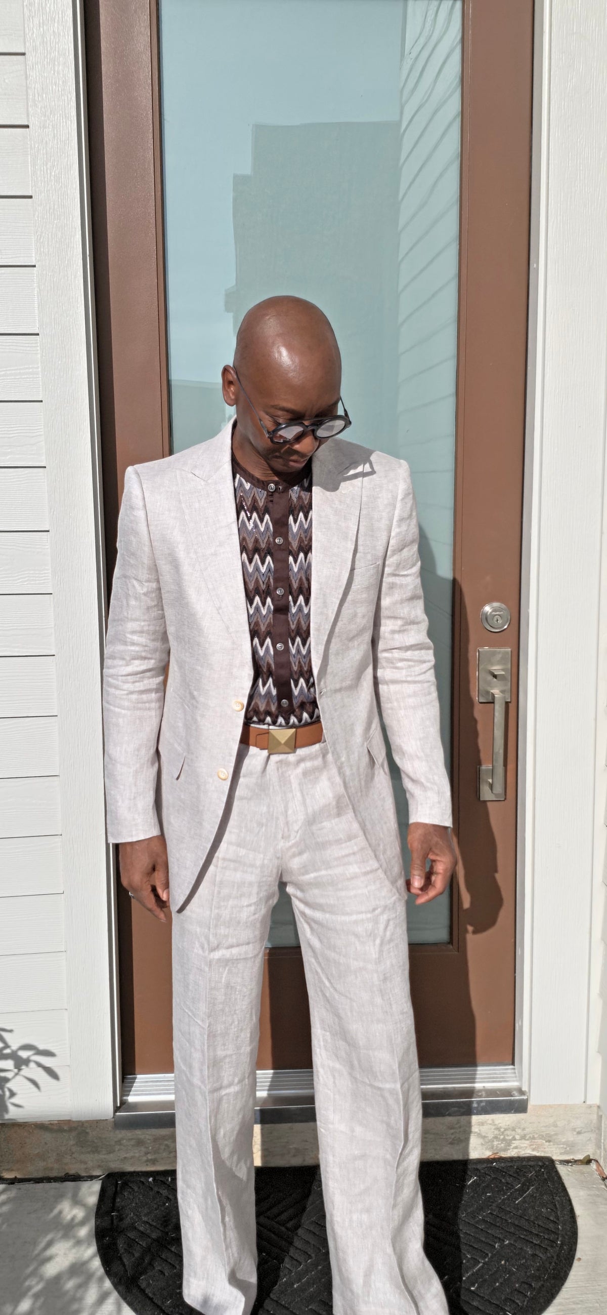 Beige Linen Suit