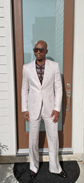 Beige Linen Suit