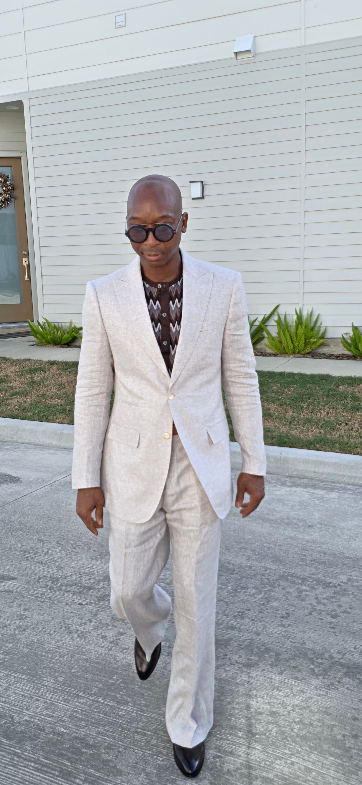 Beige Linen Suit