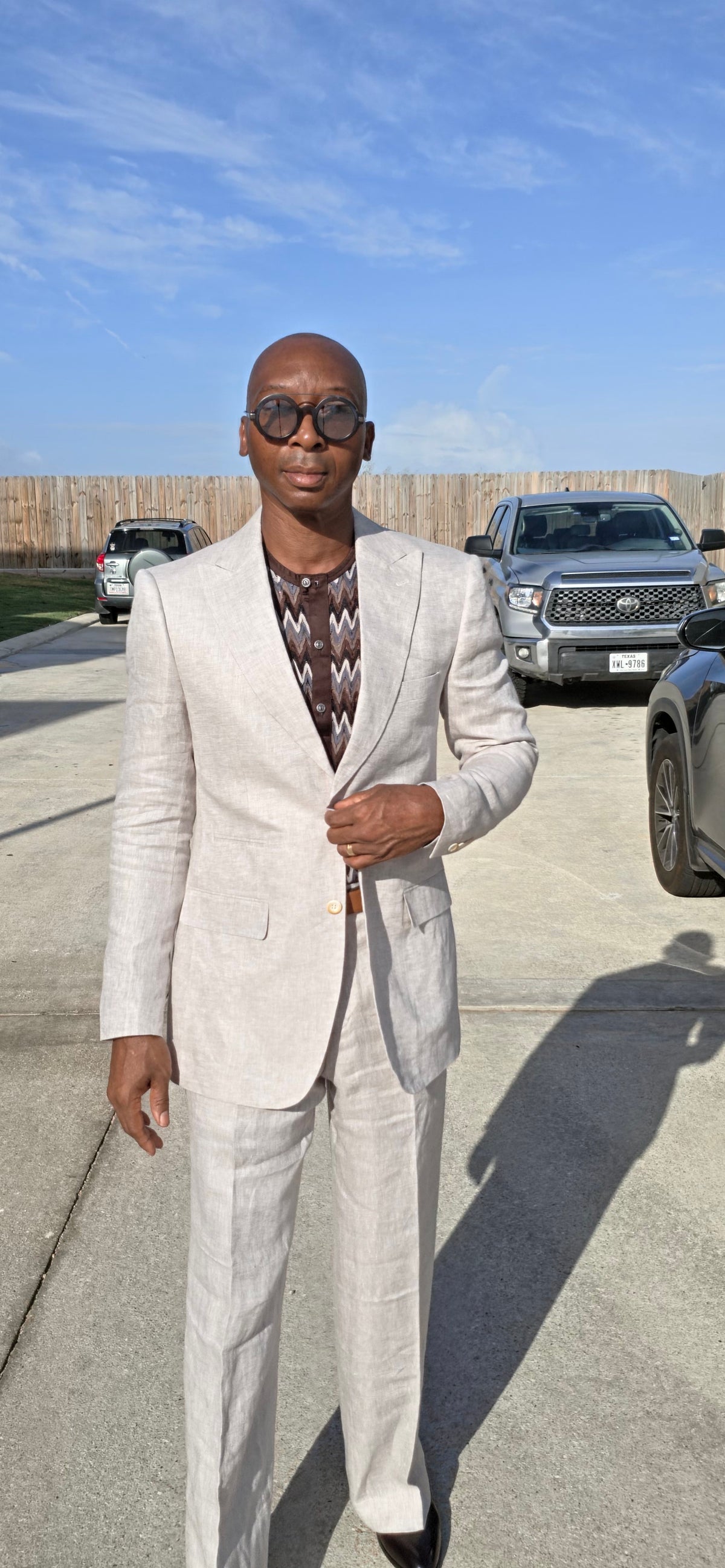 Beige Linen Suit