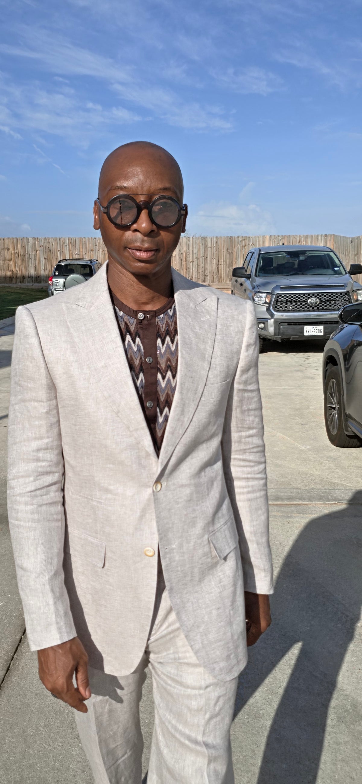 Beige Linen Suit