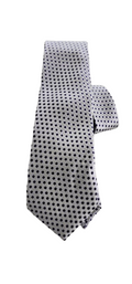 Black polka dot tie on a white background