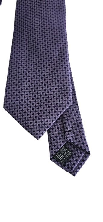 Purple Silk Necktie with Diamond Motif