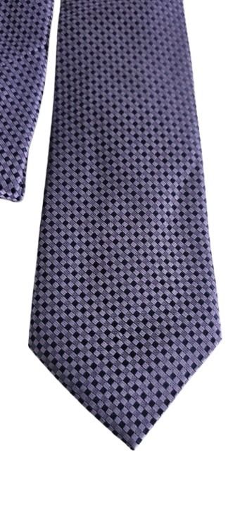 Purple Silk Necktie with Diamond Motif