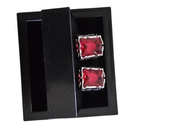 Red Gemstone Rectangular Cufflinks