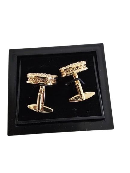 Gold Textured Square Cufflinks