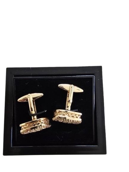 Gold Textured Square Cufflinks