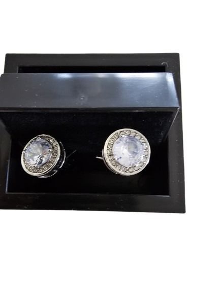 Halo Clear Gemstone Cufflinks