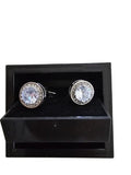 Halo Clear Gemstone Cufflinks