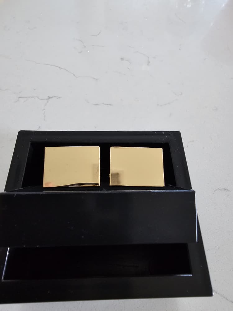 Polished Gold Rectangular Cufflinks