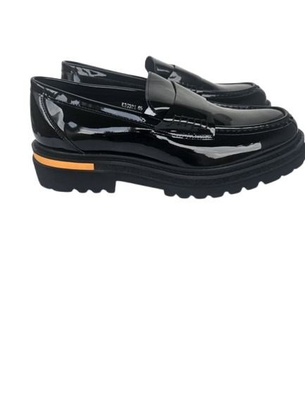 Black Patent Leather Strap Loafers