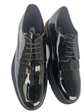 Black Patent Leather Fringe Oxford Shoes