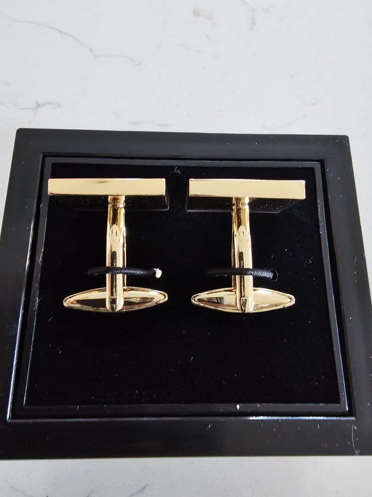 Polished Gold Rectangular Cufflinks