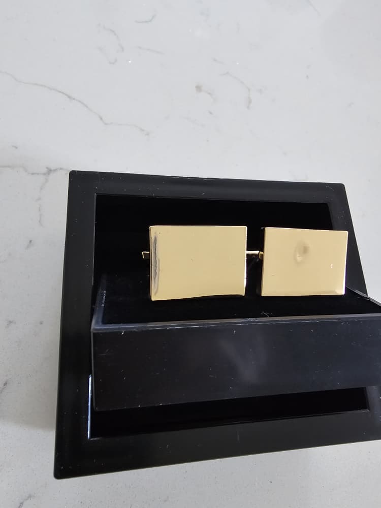 Polished Gold Rectangular Cufflinks