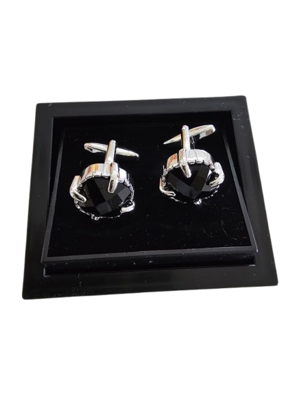 Black Octagonal Faceted Cufflinks