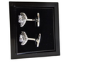 Clear Crystal Silver Cufflinks