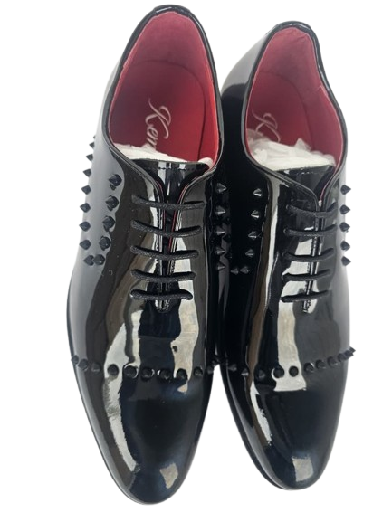 Black Patent Leather Studded Dress Shoes