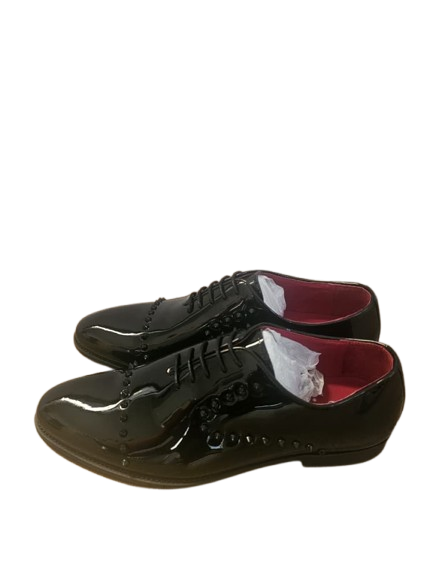 Black Patent Leather Studded Dress Shoes