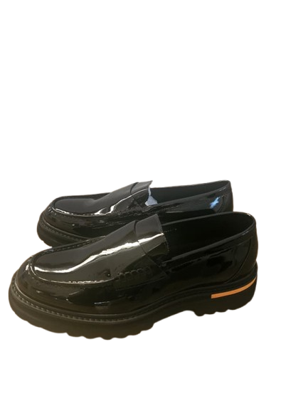 Black Patent Leather Strap Loafers