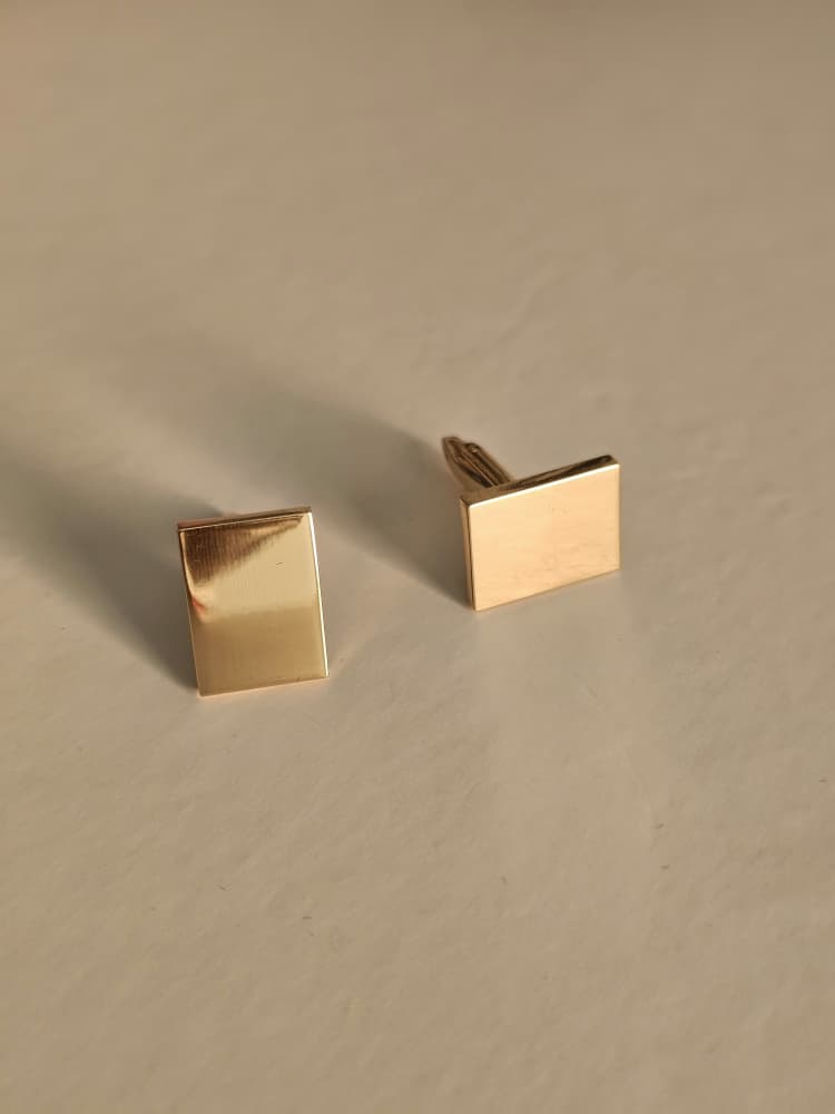 Polished Gold Rectangular Cufflinks