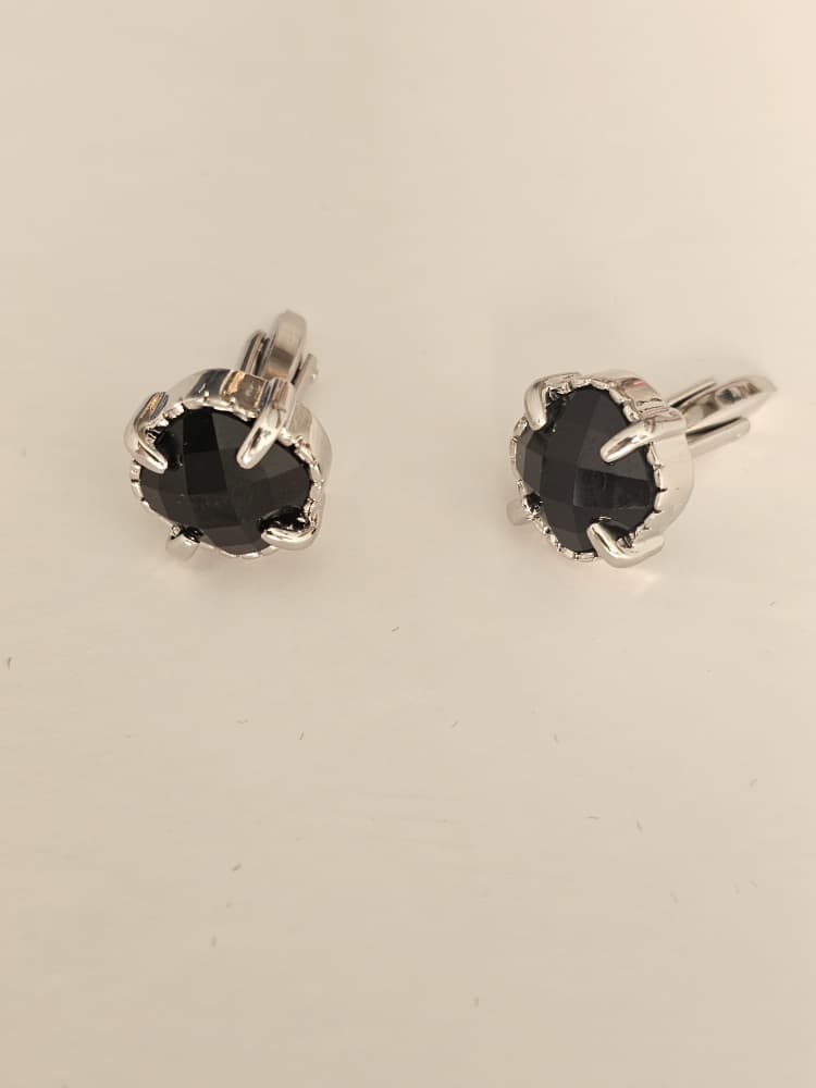 Black Octagonal Faceted Cufflinks